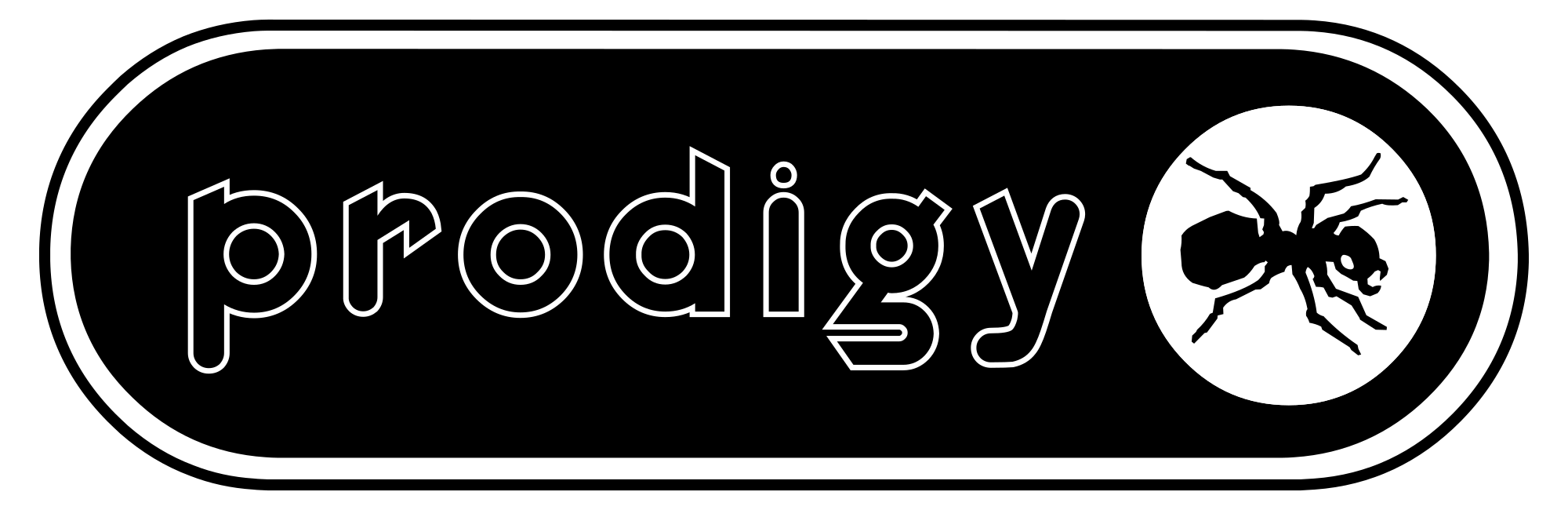 logo for the band The Prodigy with a ant